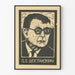 Poster ritratto di Dmitri Shostakovich in stile incisione