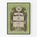 Poster vintage Doctor Ralph's Pills per decorazione murale