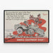 Poster vintage di sicurezza con materiale militare Joe Dope — quadro incorniciato alla parete