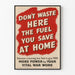 Poster vintage Risparmio di carburante a casa