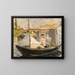 Claude Monet che dipinge nella sua barca-studio - Édouard Manet — quadro incorniciato alla parete