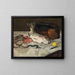 Natura morta con pesci - Édouard Manet — quadro incorniciato alla parete