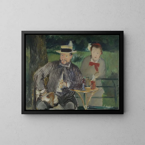 Ritratto di Dernest Hosched e sua figlia Marthe - Édouard Manet — quadro incorniciato alla parete