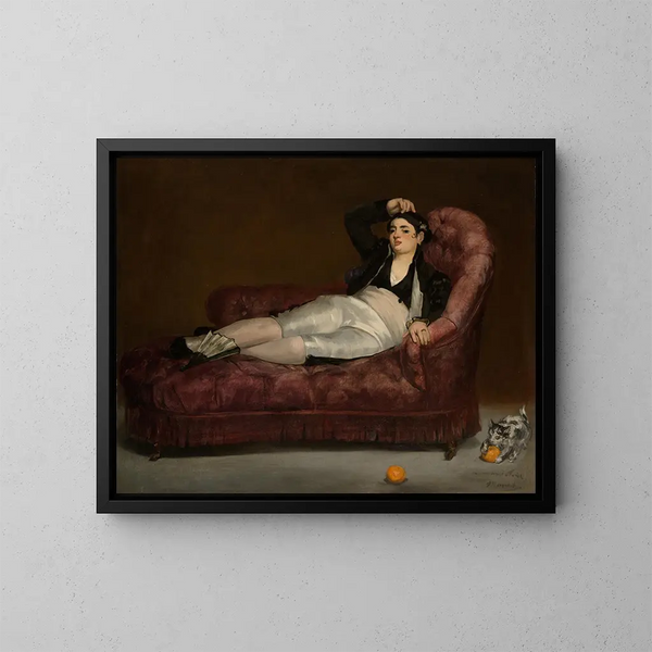 Giovane donna sdraiata in costume spagnolo - Édouard Manet — quadro incorniciato alla parete