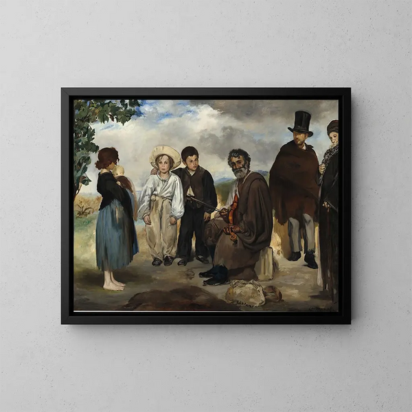 Il vecchio musicista - Édouard Manet — quadro incorniciato alla parete