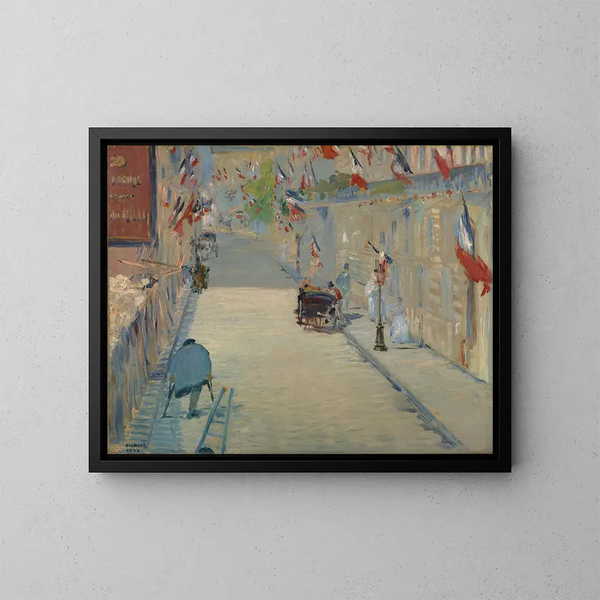 La rue Mosnier avec des drapeaux - Édouard Manet — quadro incorniciato alla parete