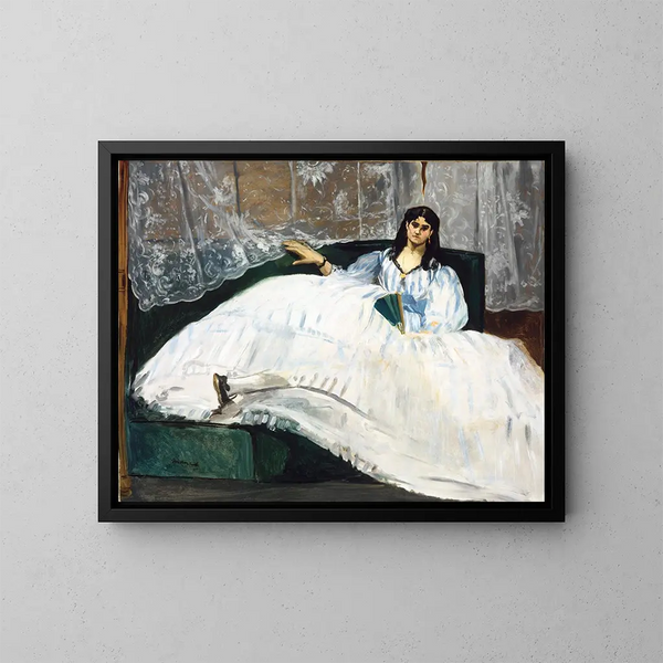 Donna con ventaglio - Édouard Manet — quadro incorniciato alla parete
