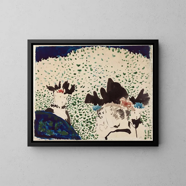 Quattro donne con cappelli eleganti - Édouard Vuillard — quadro incorniciato alla parete