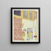 Interno con carta da parati rosa III - Édouard Vuillard — quadro incorniciato alla parete