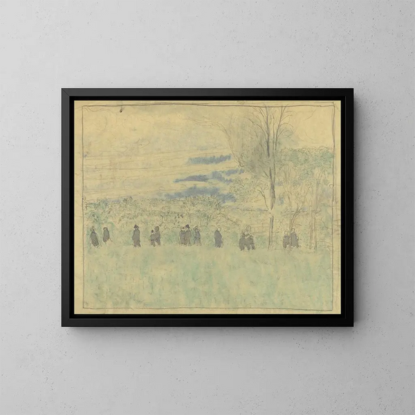 Paesaggio con passeggianti - Édouard Vuillard — quadro incorniciato alla parete