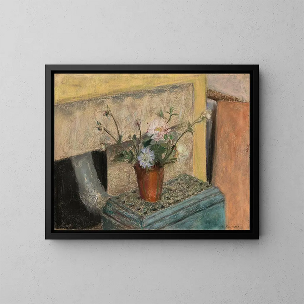 Il mazzo di fiori sul polo mirus - Édouard Vuillard — quadro incorniciato alla parete
