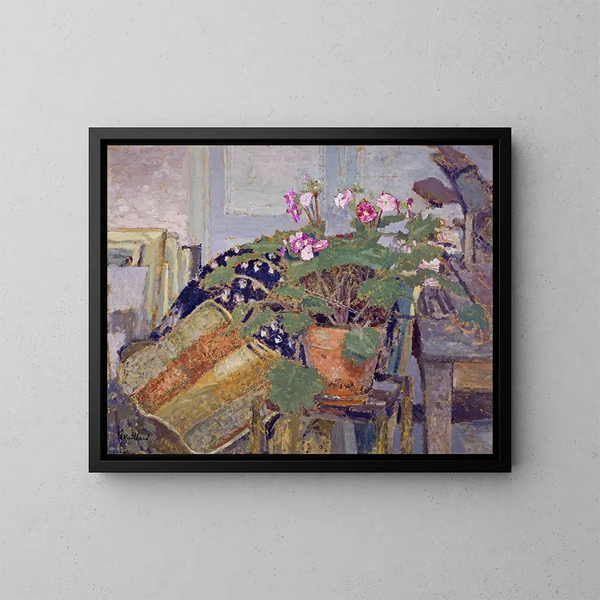 Il vaso di fiori - Édouard Vuillard — quadro incorniciato alla parete