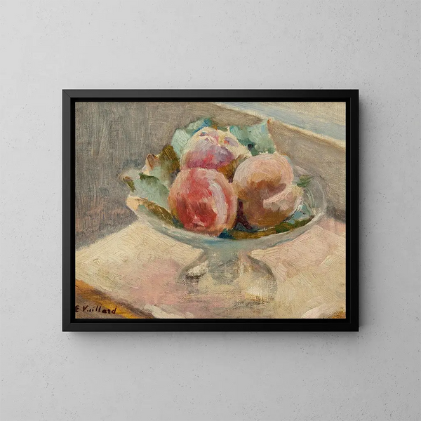 Il piatto di pesche - Édouard Vuillard — quadro incorniciato alla parete