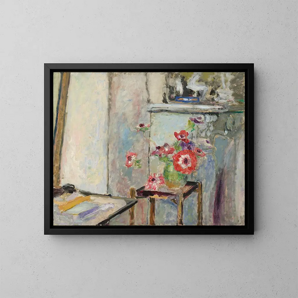 Le Anemoni su un tavolino - Édouard Vuillard — quadro incorniciato alla parete
