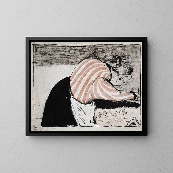 Vecchia donna che apparecchia la tavola - Édouard Vuillard — quadro incorniciato alla parete