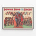 Poster vintage del circo Downie Bros Big 3 Ring con elefanti e artisti — quadro incorniciato alla parete