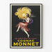 Poster vintage Cognac Monnet del Sole in un Bicchiere