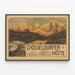 Poster vintage Dusseldorfer Hütte Montagne — quadro incorniciato alla parete