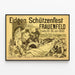 Poster vintage Eidgen Schützenfest Frauenfeld 1890 — quadro incorniciato alla parete
