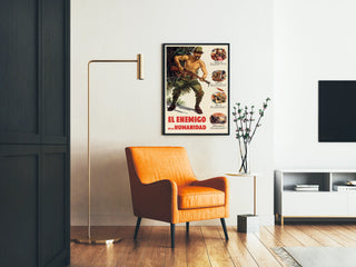 Poster vintage di propaganda militare « El Enemigo de la Humanidad »