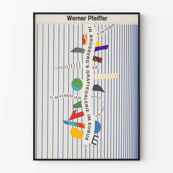 Poster espositivo grafico vintage Werner Pfeiffer 1976