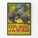 Poster vintage Explorers of the World con elefanti in natura