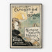 Poster vintage esposizione opere d'arte su legno e mare