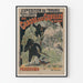 Poster vintage esposizione del lavoro - caccia ai gorilla in Gabon