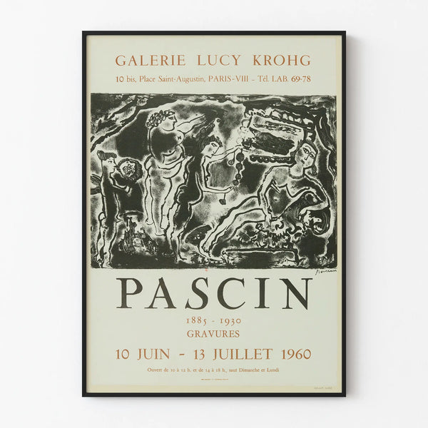 Poster della mostra Pascin Stampe alla Galleria Lucy Krohg 1960