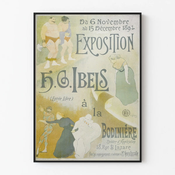 Poster antico esposizione H.G. Ibels 1894 decorazione murale vintage