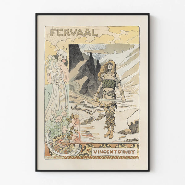 Poster Art Nouveau Fervaal di Vincent d'Indy di Lucien Métivet
