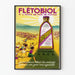 Poster vintage Flétobiol Vitamine A B C D olio di fegato di merluzzo