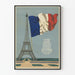 Poster Fluctuat Nec Mergitur con Torre Eiffel e bandiera francese