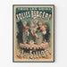 Poster vintage Folies-Bergère Les Elliott in bicicletta antica