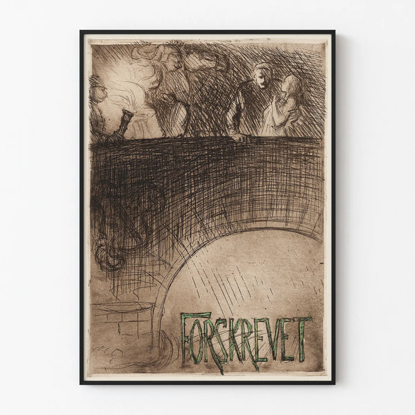 Poster artistico 'Forskrevet' stile incisione antica