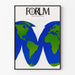Poster vintage Forum English Teaching, mappa del mondo 1980