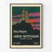 Poster vintage Fritz Philippi - Adam Notmann, silhouette di castello al tramonto