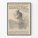 Poster pubblicitario vintage Gerschel per inchiostri litografici da stampa