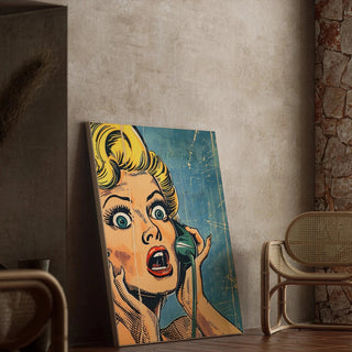 Manifesto Pop Art - Sorprese al Telefono