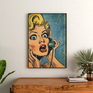 Manifesto Pop Art - Sorprese al Telefono