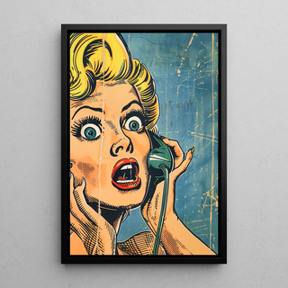 Manifesto Pop Art - Sorprese al Telefono