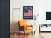 Poster vintage patriottico americano rosso bianco blu