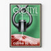 Poster pubblicitario vintage Glottyl che ferma la tosse
