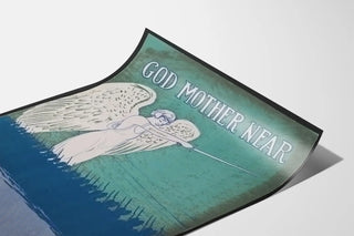 Poster vintage God Mother Near per decorazione murale