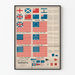 Poster Evoluzione della Bandiera Americana - Decorazione Murale Storica