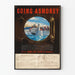 Poster vintage vista portuale attraverso un oblò