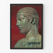Poster vintage scultura greca antica profilo maschile