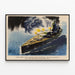 Poster nave H.M.S. Nelson in azione con cannoni da 16 pollici — quadro incorniciato alla parete