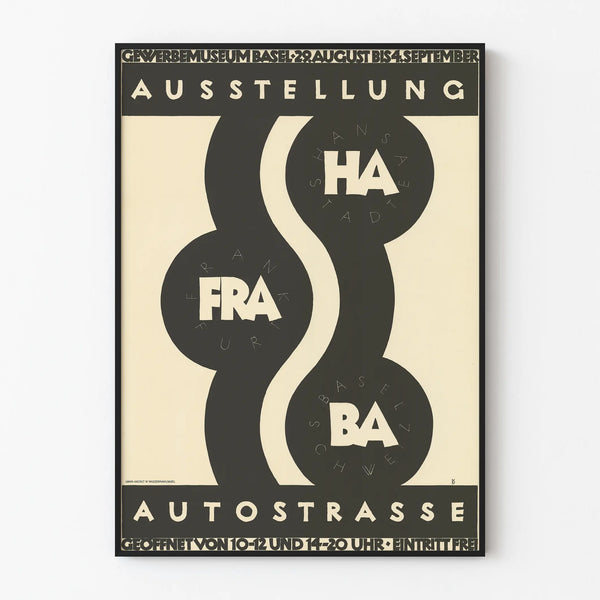 Poster della mostra Autostrasse al Gewerbemuseum di Basilea
