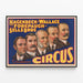 Poster vintage Circus Hagenbeck Wallace e Forepaugh Sells Bros — quadro incorniciato alla parete